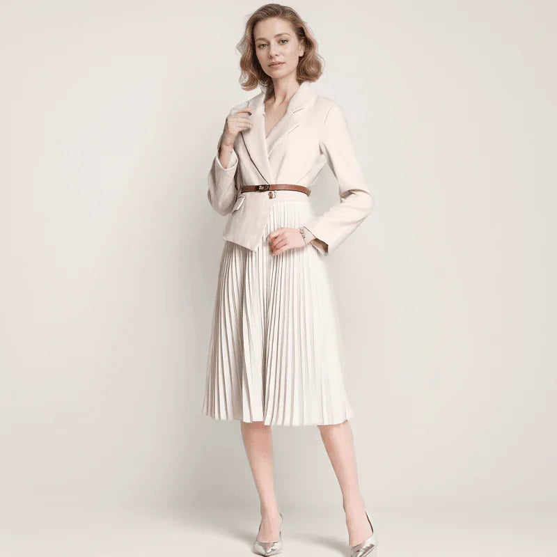 Vestido Estilo Blazer Garibaldi™ Corte plissado / Vestindo a Nobreza Moderna! - ModernLar