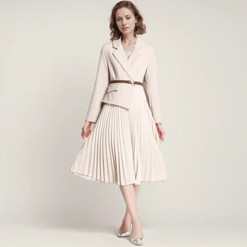 Vestido Estilo Blazer Garibaldi™ Corte plissado / Vestindo a Nobreza Moderna! - ModernLar