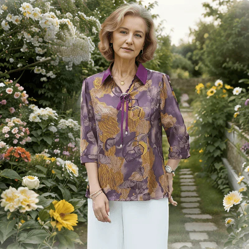 Blusinha Carmen em Seda Gelada Soft / Sofisticação da Gola Polo e Frescor com um Toque de Glamour! - ModernLar