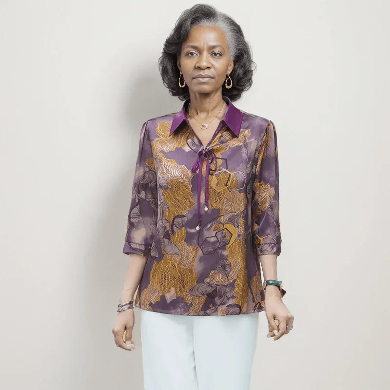 Blusinha Carmen em Seda Gelada Soft / Sofisticação da Gola Polo e Frescor com um Toque de Glamour! - ModernLar