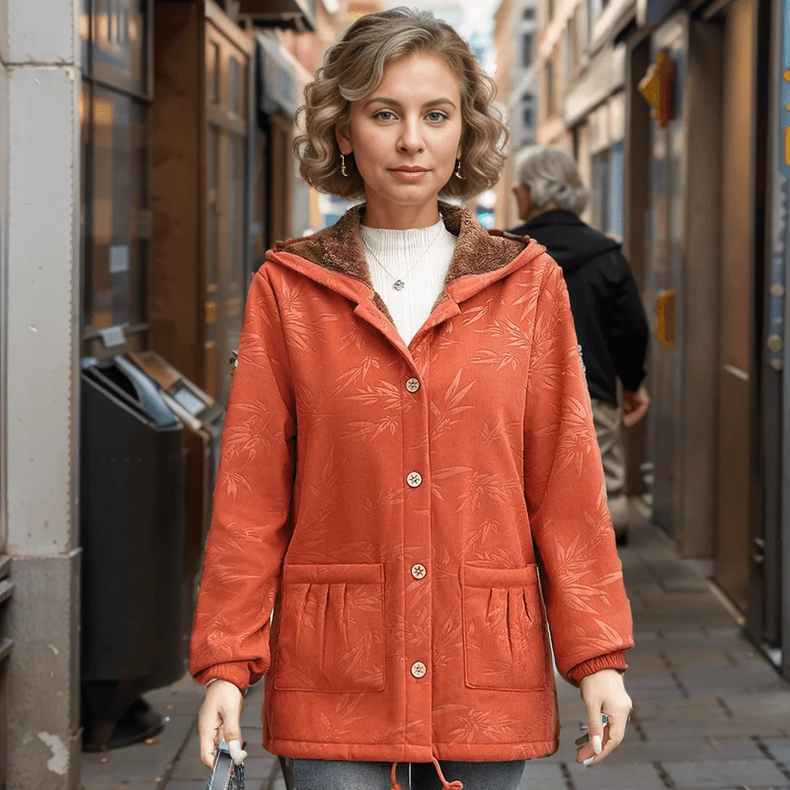 Casaco Amsterdam ™ Estampas de Folhagens e Interior Aveludado com Conforto Luxuoso! - ModernLar