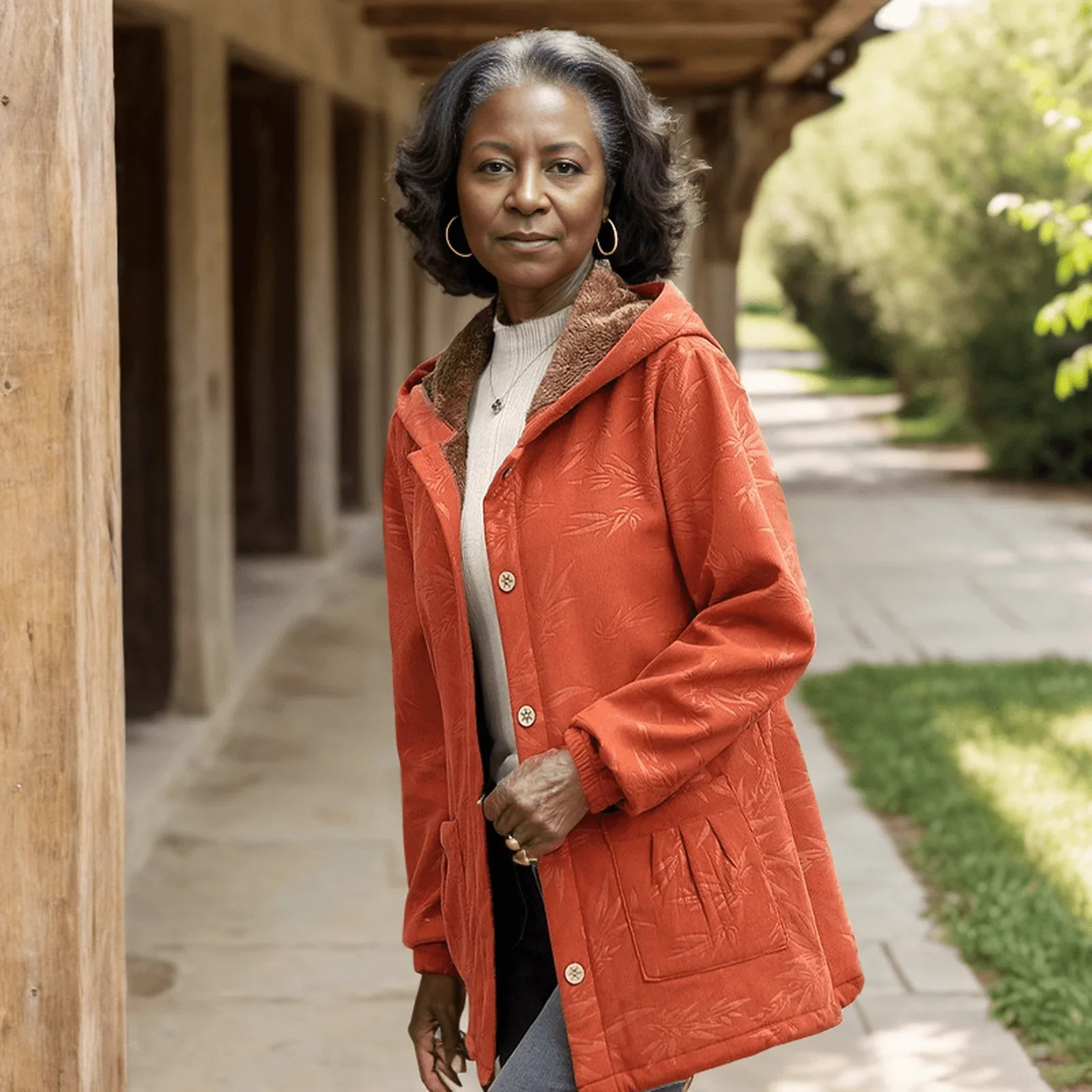 Casaco Amsterdam ™ Estampas de Folhagens e Interior Aveludado com Conforto Luxuoso! - ModernLar