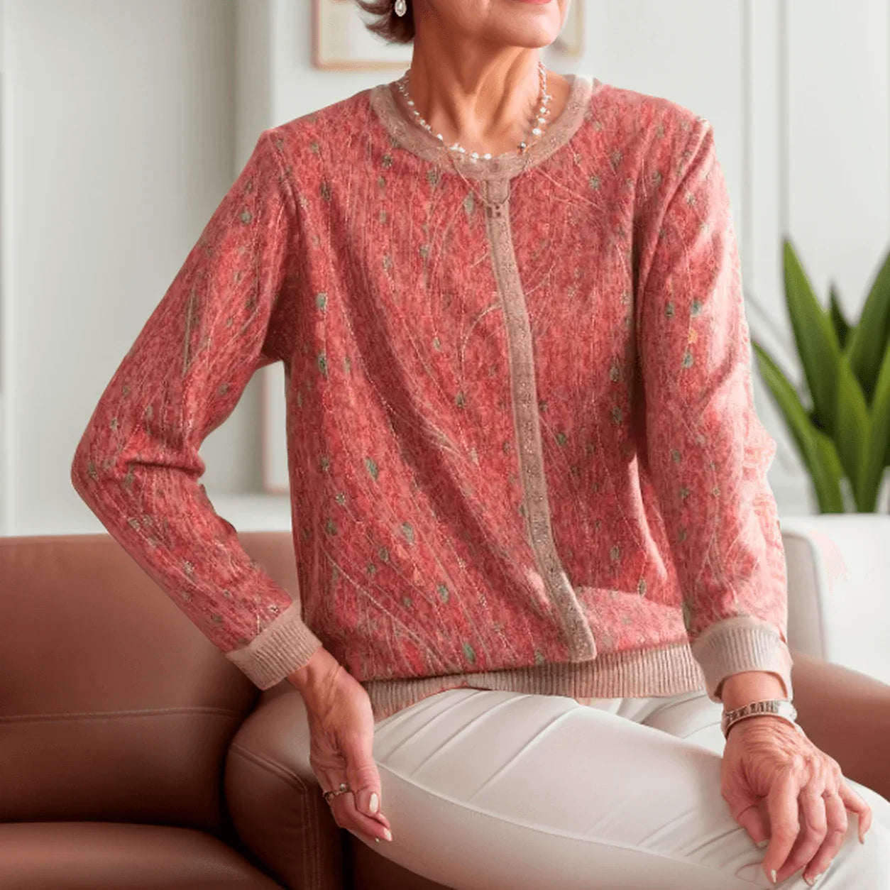 Blusa Manga Longa Flor de Liz™ com Detalhes em Strass e Tecido em Algodão / A Campeã de Elogios do Outono Inverno 2024! - ModernLar