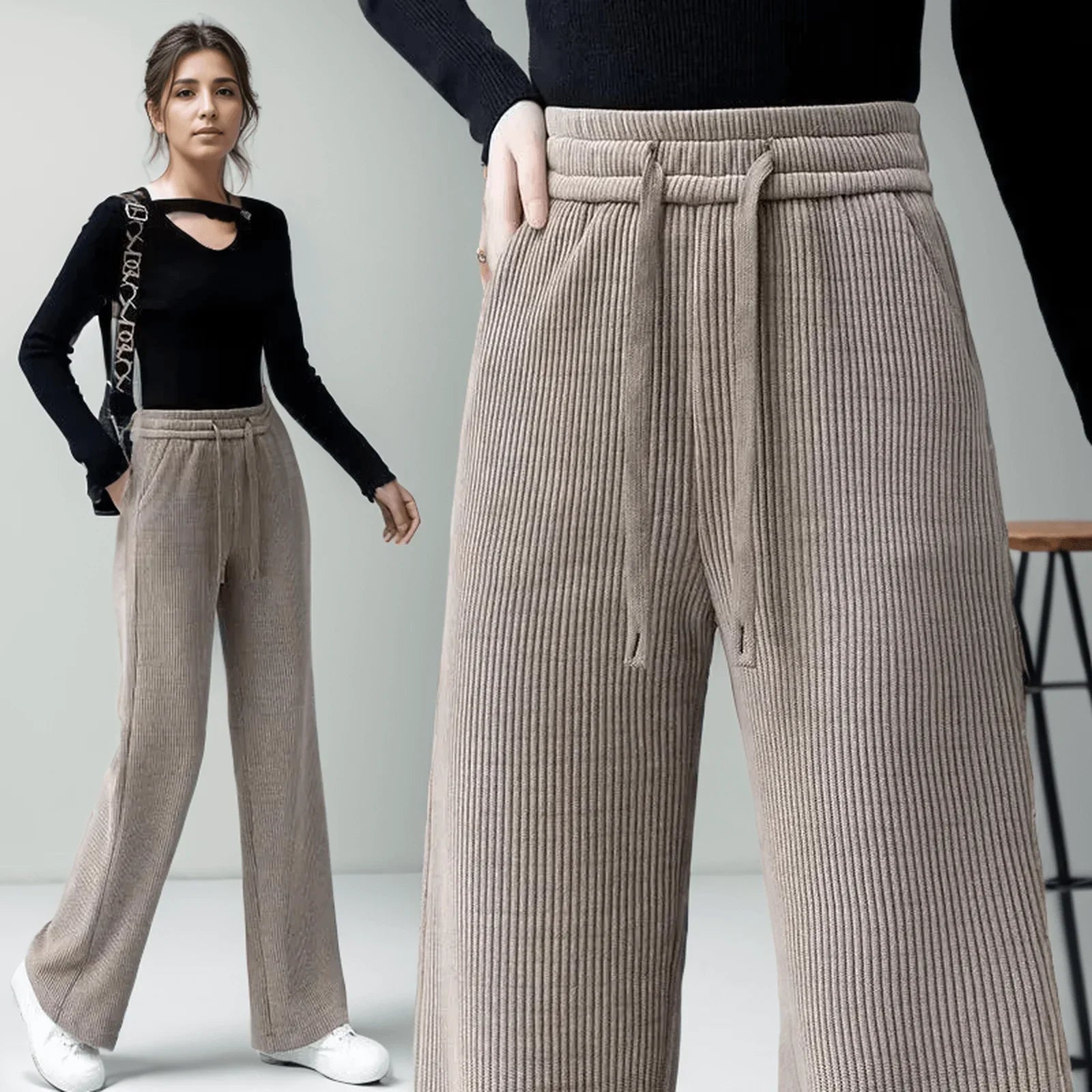 Calça Super Soltinha Palace™ com Interior Forrado / Elegância, Charme e Versatilidade para o Inverno 2024! - ModernLar