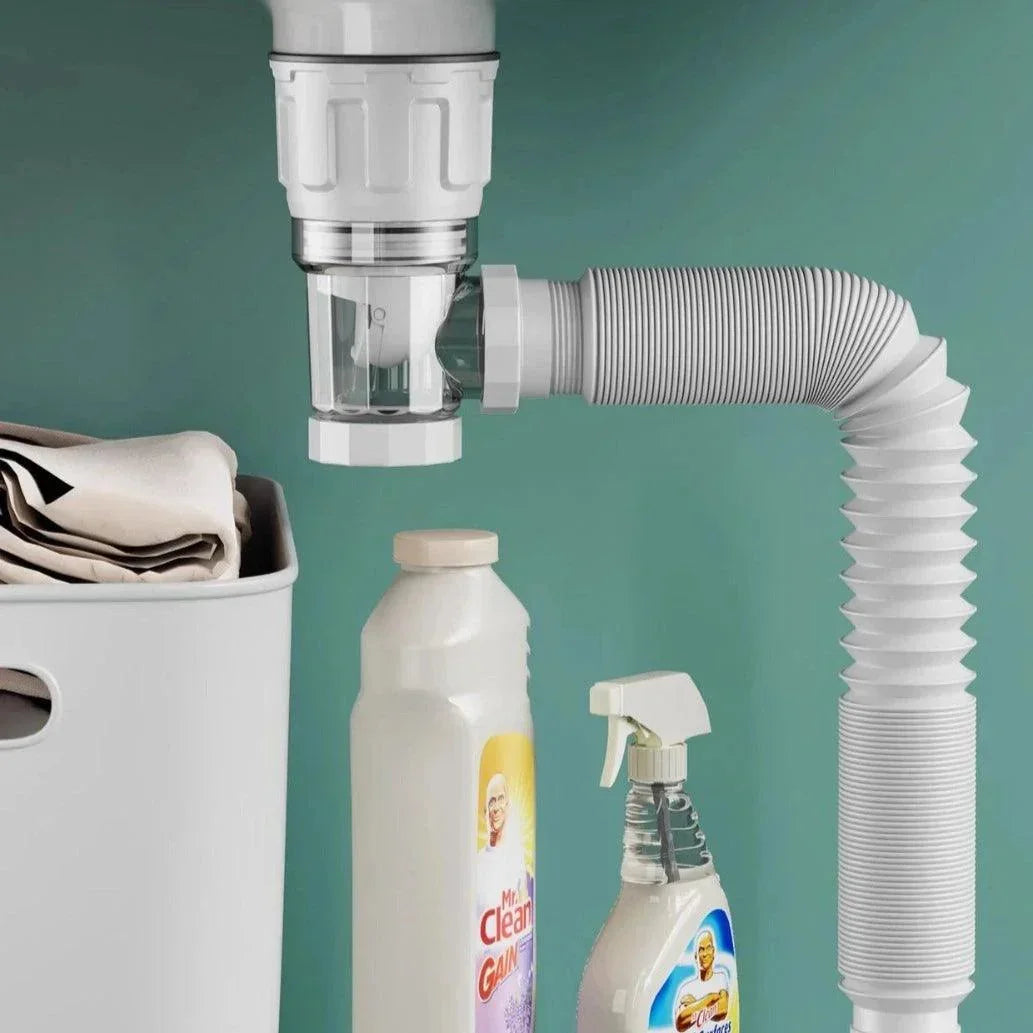 Tubo de Drenagem Flexível Modern Lar™ com Sifão Integrado / Economia de Espaço e Instalação Versátil para Cozinhas e Banheiro