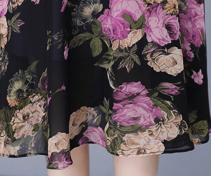 Vestido Flor de Pérola Design 2 em 1 em Chiffon Leve e Soltinho / A Combinação Perfeita Entre uma Blusinha e Saia Floral! - ModernLar