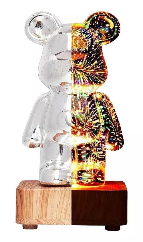 Luminaria Decorativa RGB - Crystal Bear / Lâmpada de Vidro com efeitos de Fogos de artifício - ModernLar