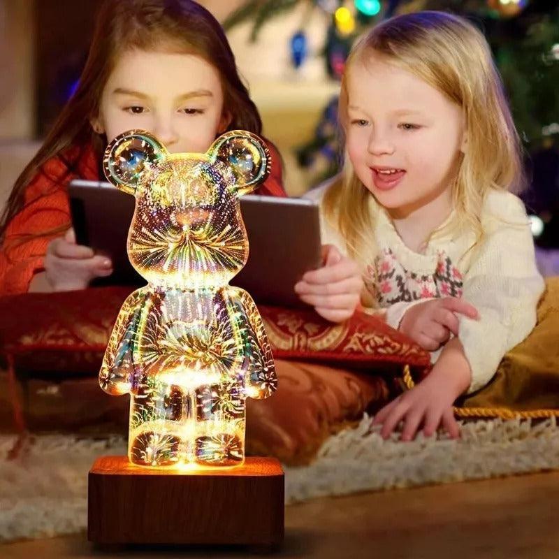 Luminaria Decorativa RGB - Crystal Bear / Lâmpada de Vidro com efeitos de Fogos de artifício - ModernLar