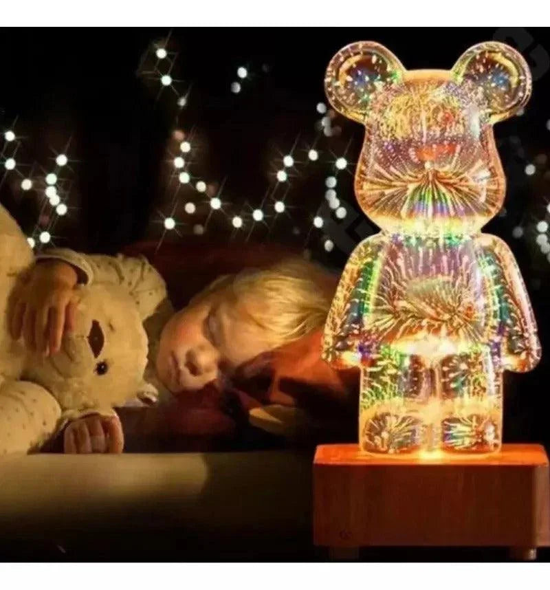 Luminaria Decorativa RGB - Crystal Bear / Lâmpada de Vidro com efeitos de Fogos de artifício - ModernLar