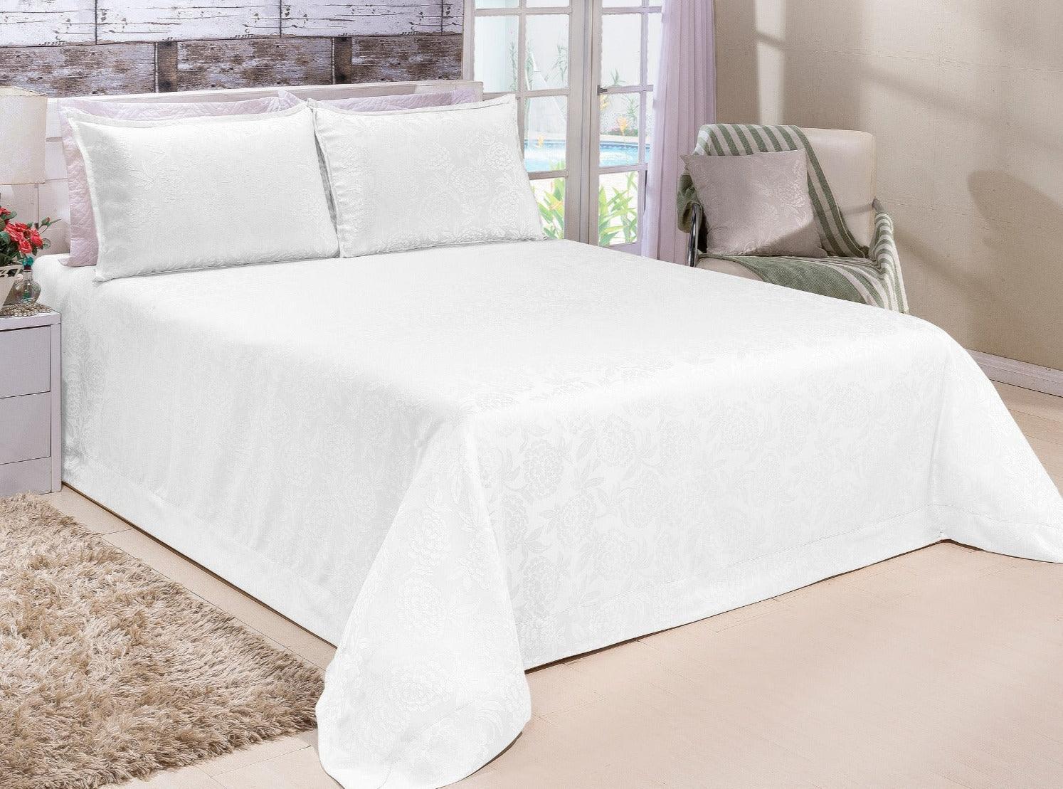 Jogo de Cobre Leito + Fronhas Royal Dreams™ / Desvende a Magia do Tecido Jacquard e Envolva-se na Sofisticação de Padrões Elevados! - ModernLar