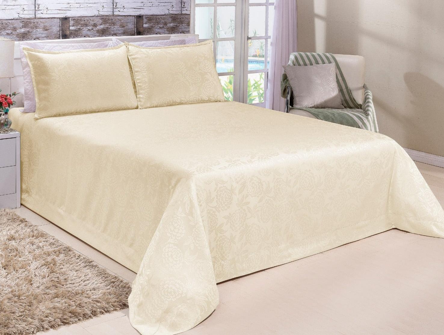 Jogo de Cobre Leito + Fronhas Royal Dreams™ / Desvende a Magia do Tecido Jacquard e Envolva-se na Sofisticação de Padrões Elevados! - ModernLar