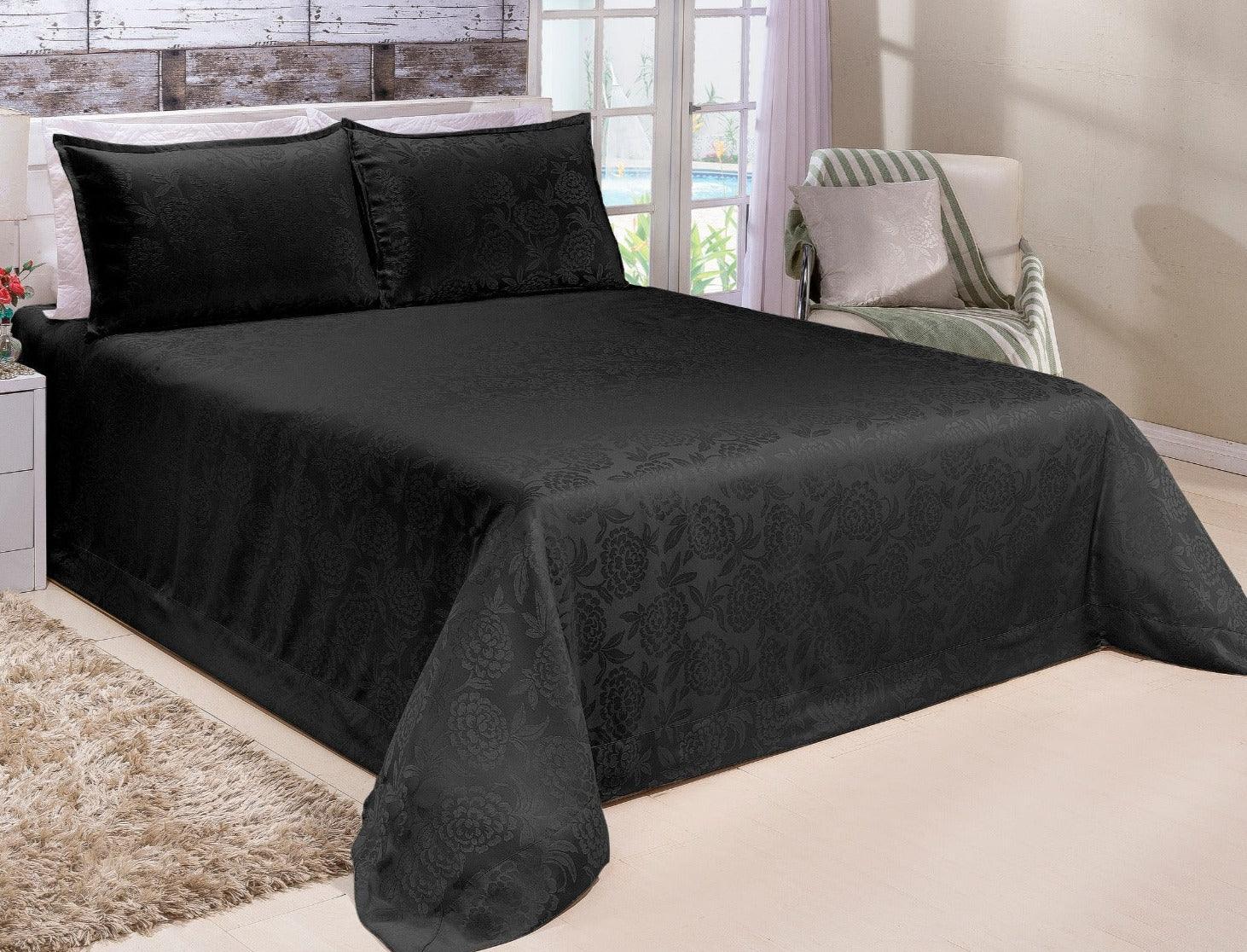 Jogo de Cobre Leito + Fronhas Royal Dreams™ / Desvende a Magia do Tecido Jacquard e Envolva-se na Sofisticação de Padrões Elevados! - ModernLar