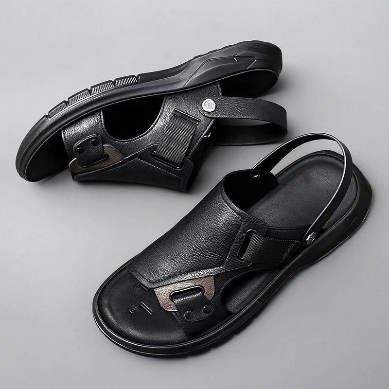 Sandália Masculina Fênix™ em Couro Genuíno / A Sua Melhor Escolha em Conforto, Estilo e Praticidade! - ModernLar