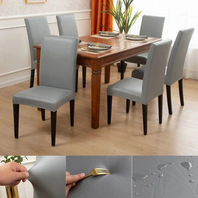 Kit de Capas de Cadeira Palace™ em Couro Ecológico / Suas Cadeiras com Visual Requintado em Poucos Instantes! - ModernLar