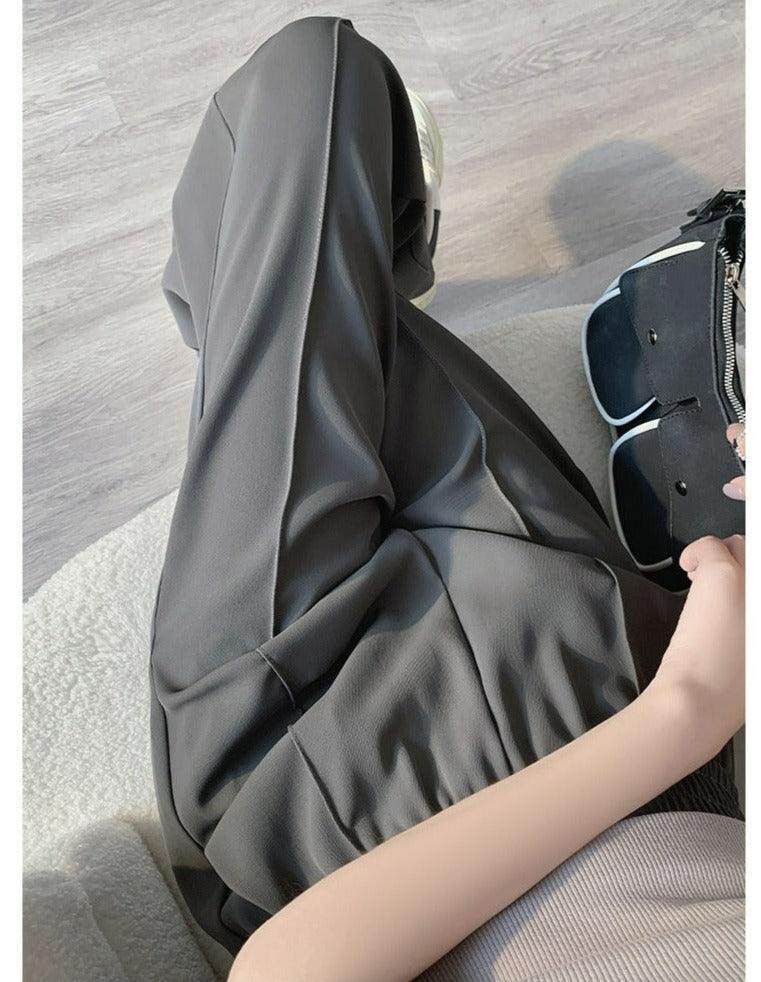 Calça Granphina™ Cós Alto Super Soltinha em Seda Gelo - ModernLar