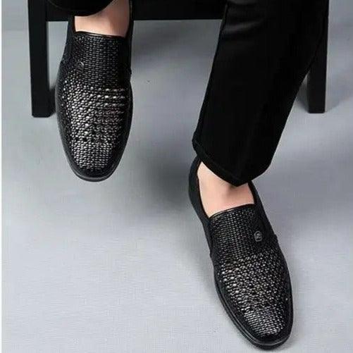 Sapato OldMoney™ em Couro Texturizado Estilo Pele de Cobra / Feito para homens que não temem o sucesso! - ModernLar