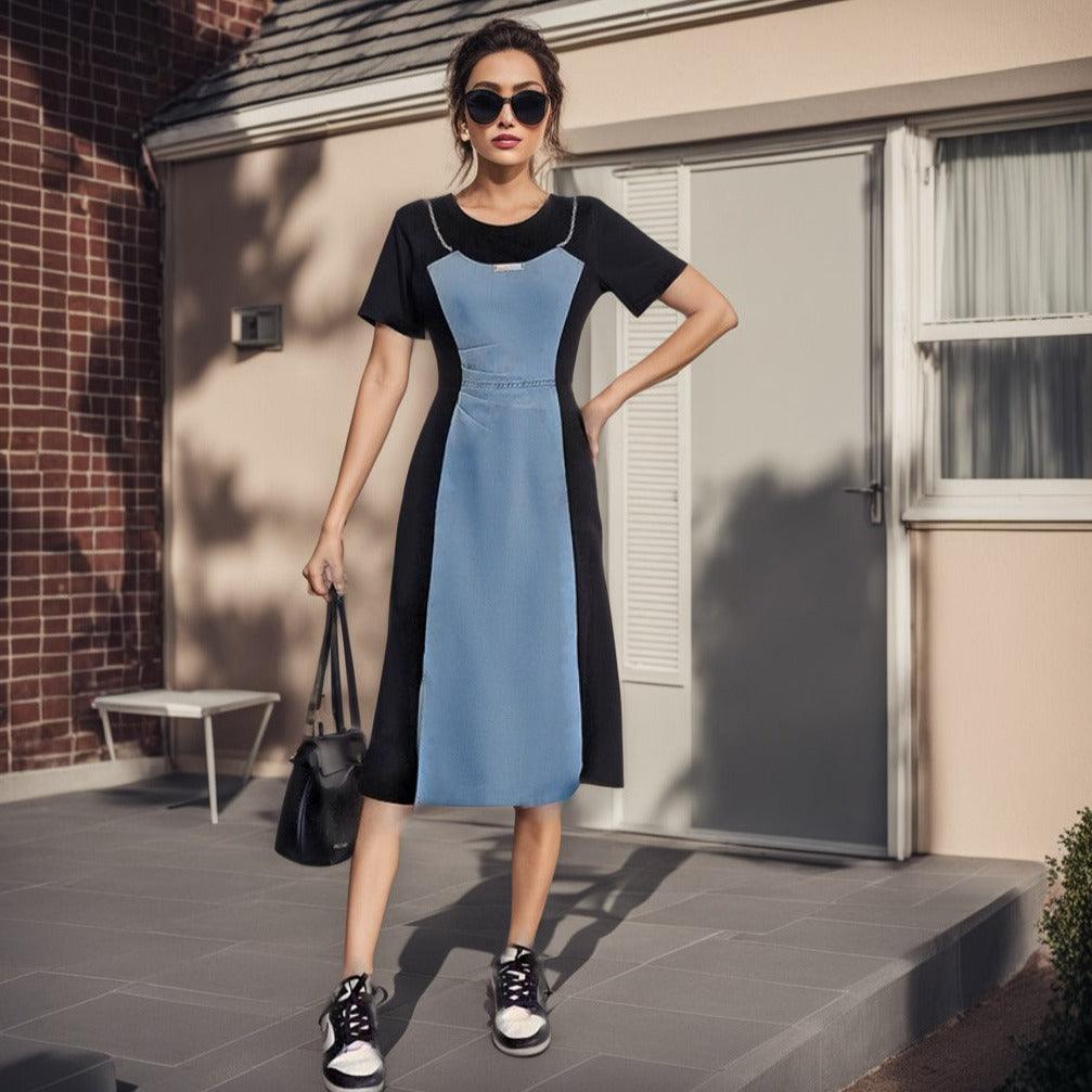 Vestido Livre Frida™ Estilo Jeans / Um Vestidinho com Design Encantador e Criativo que Modela Seu Corpo!! - ModernLar