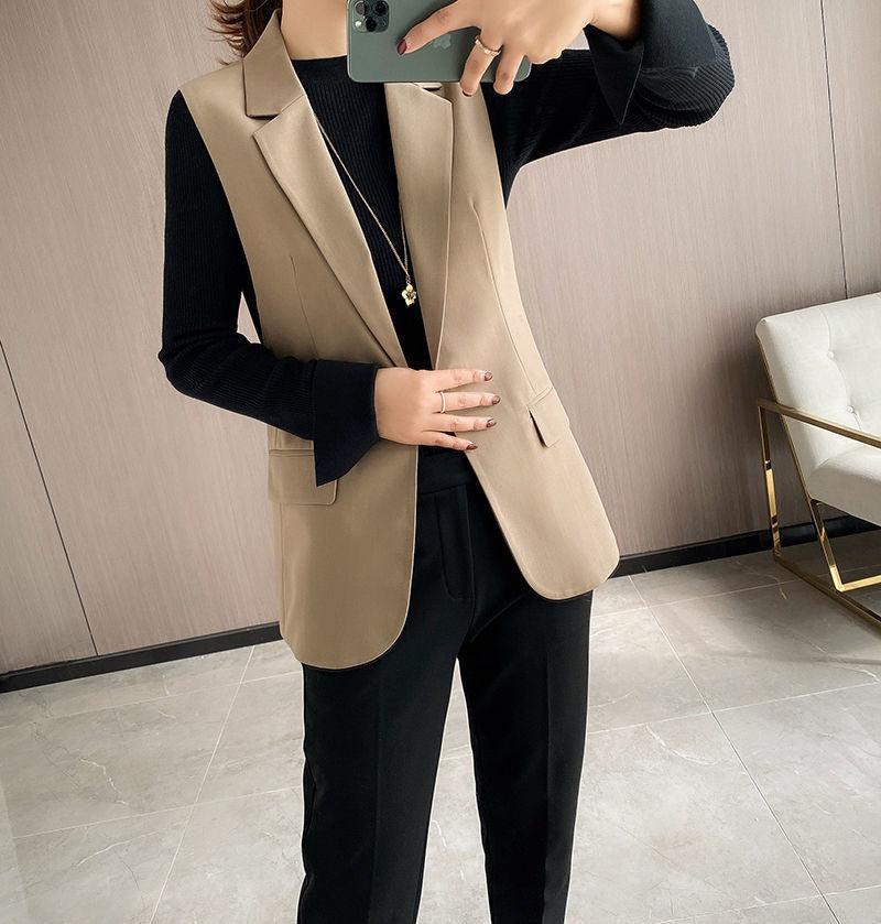 Blazer de Lapela Sophia™ - O Blazer Sem Mangas: Elegância e Estilo em Cada Detalhe! - ModernLar