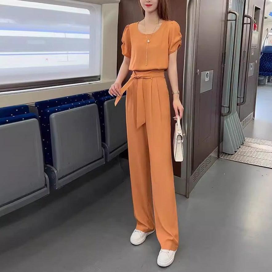 Conjunto Aurora™ com Blusinha de Amarração + Calça de Cintura Alta / A Escolha Certeira para Mulheres Elegantes e Estilosas! - ModernLar