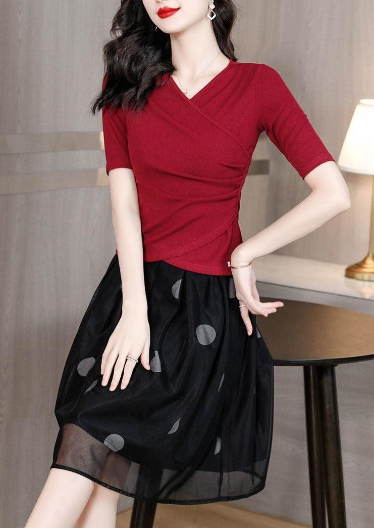 Conjunto Parisiense™ de Blusinha com Decote Cruzado + Saia Dupla Camada / O Campeão em Deixar Qualquer Mulher Muito Bem Vestida! - ModernLar