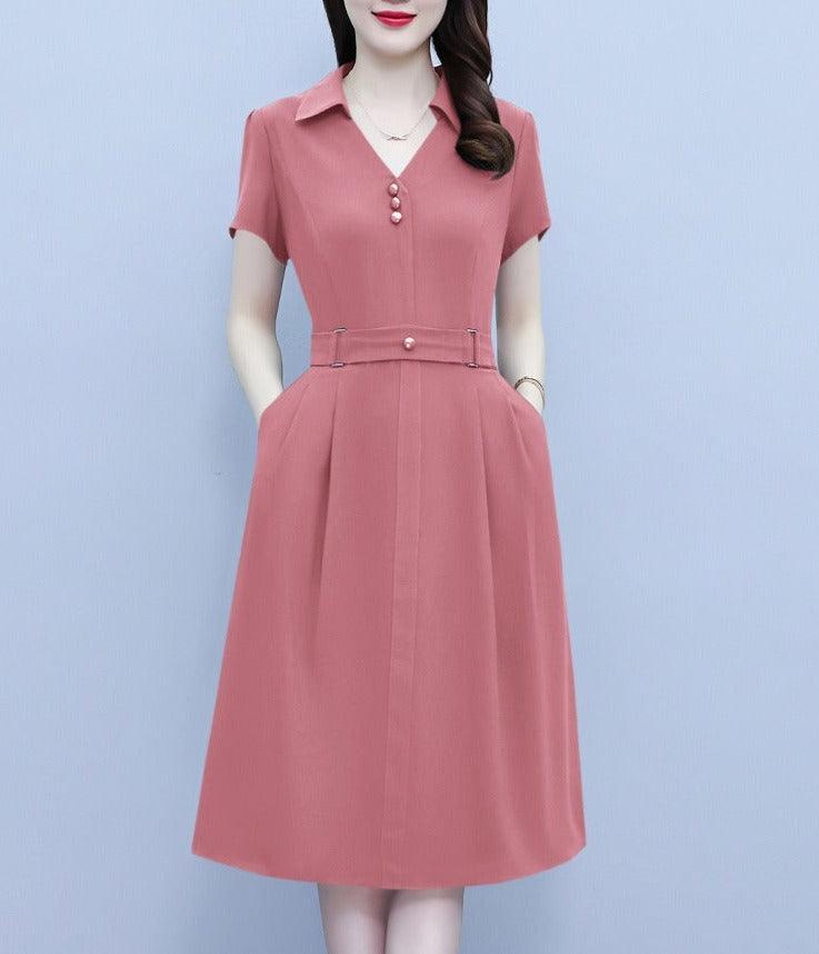 Vestido Polo Pegasus™ com Cintura Ajustável / Elegância que Flui com Caimento Perfeito e um Toque de Classe da Gola Polo. - ModernLar