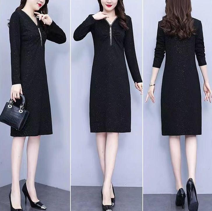 Vestido Noite Estrelada™ com Strass e Gola Estilo Colar / O Brilho Cintilante para Você ir do Casual ao Formal! - ModernLar