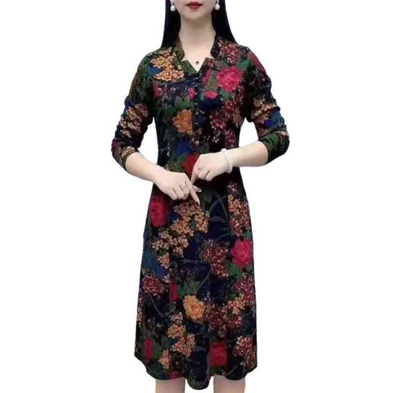 Vestido Floral Rachel™ em Malha Fresca e Confortável / A Essência da Elegância em Cada Pétala! - ModernLar