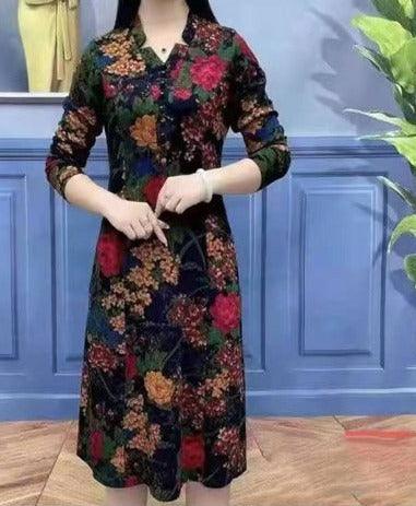 Vestido Floral Rachel™ em Malha Fresca e Confortável / A Essência da Elegância em Cada Pétala! - ModernLar