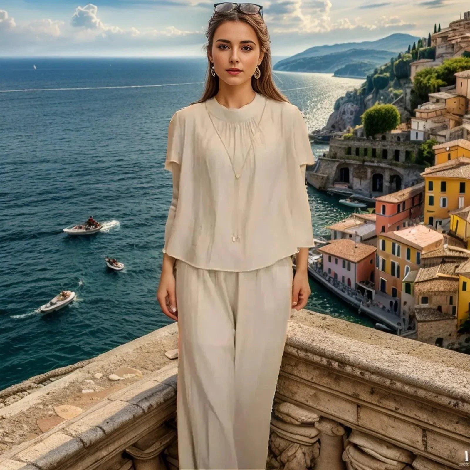 Conjunto Cléo™ com Caimento Solto / Inovação em Tecido Plissado Seda Gelo para Conforto e Estilo Sem Igual