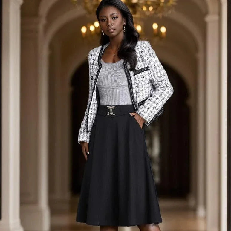 Saia Grace™ com Design Evasê e Detalhes Elegantes / Conforto e Sofisticação para a Mulher Moderna!