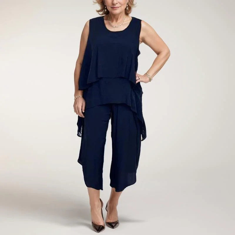 Conjunto Josephine™ em Viscose Leve com Design em Camadas / Frescor e Elegância para um Look Moderno e Descontraído!