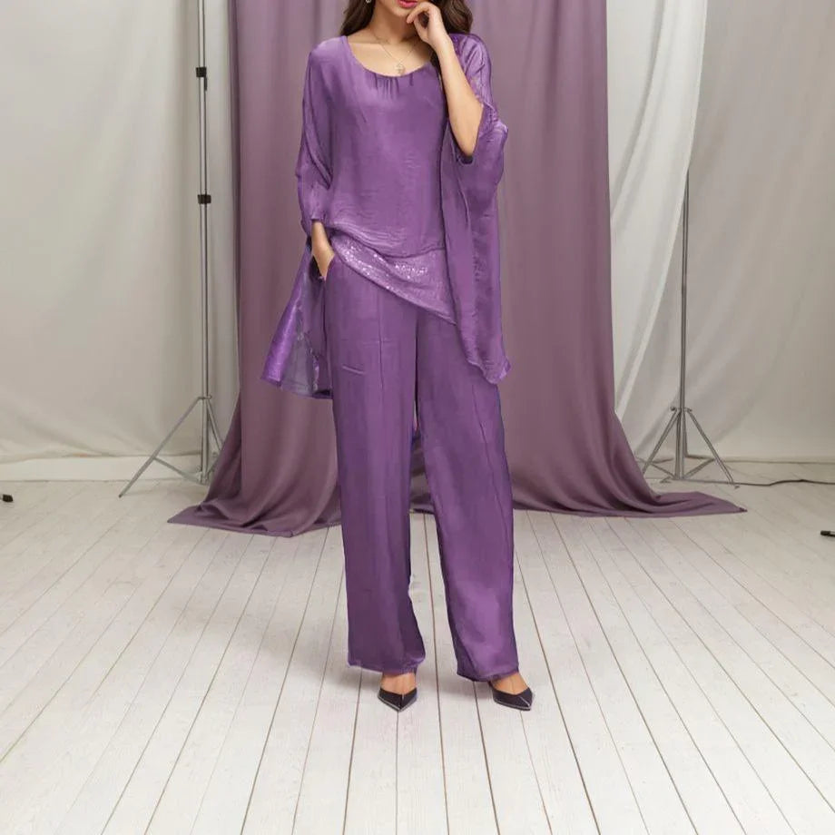 Conjunto Lumina™ com Caimento Fluido e Detalhes Brilhantes / Conforto e Elegância Que Você Merece, Mulher!