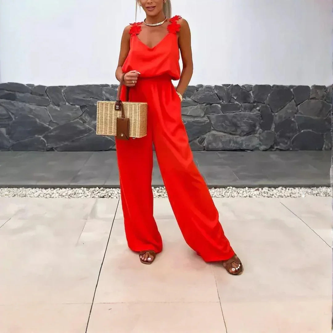 Macacão Laila™ em Popelina Acetinada com Caimento Elegante / Conforto e Brilho para a Mulher Autêntica!