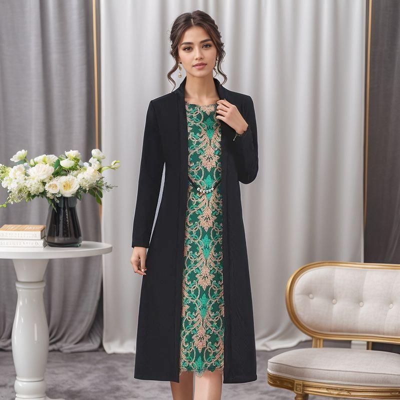 Vestido Meduza™ com Cardigã Embutido / Elegância Refinada em Uma Peça que Realça Sua Beleza!