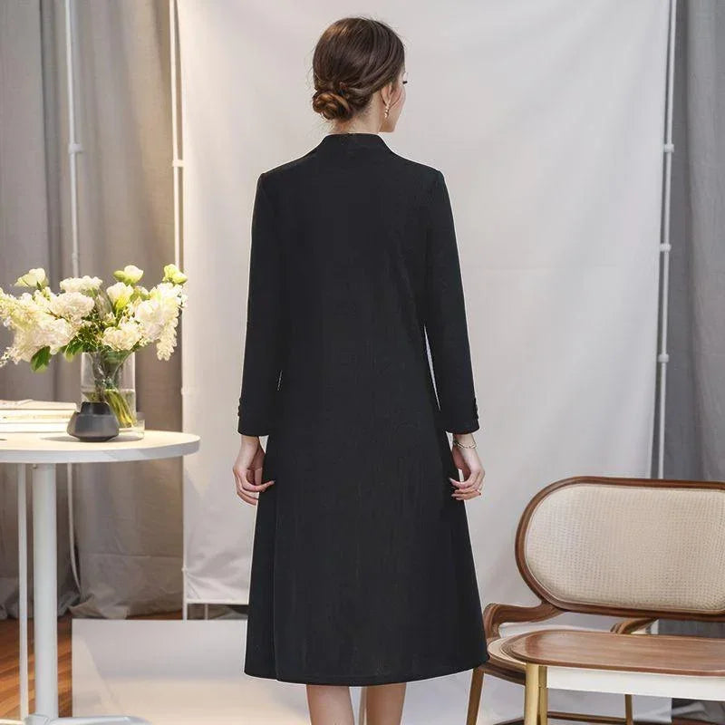 Vestido Meduza™ com Cardigã Embutido / Elegância Refinada em Uma Peça que Realça Sua Beleza!