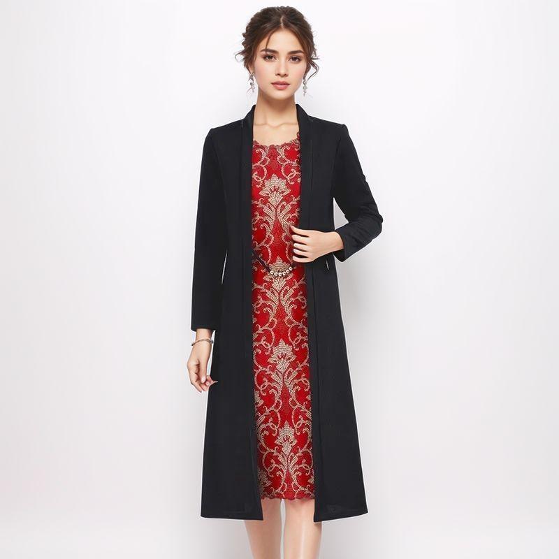 Vestido Meduza™ com Cardigã Embutido / Elegância Refinada em Uma Peça que Realça Sua Beleza!