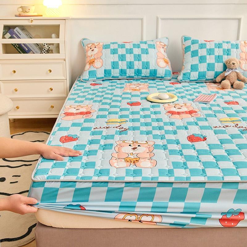 Jogo de Lençol e Fronhas Deluxe™ em Microfibra e Algodão / Conforto Impecável e Proteção Completa para Suas Noites de Sono!