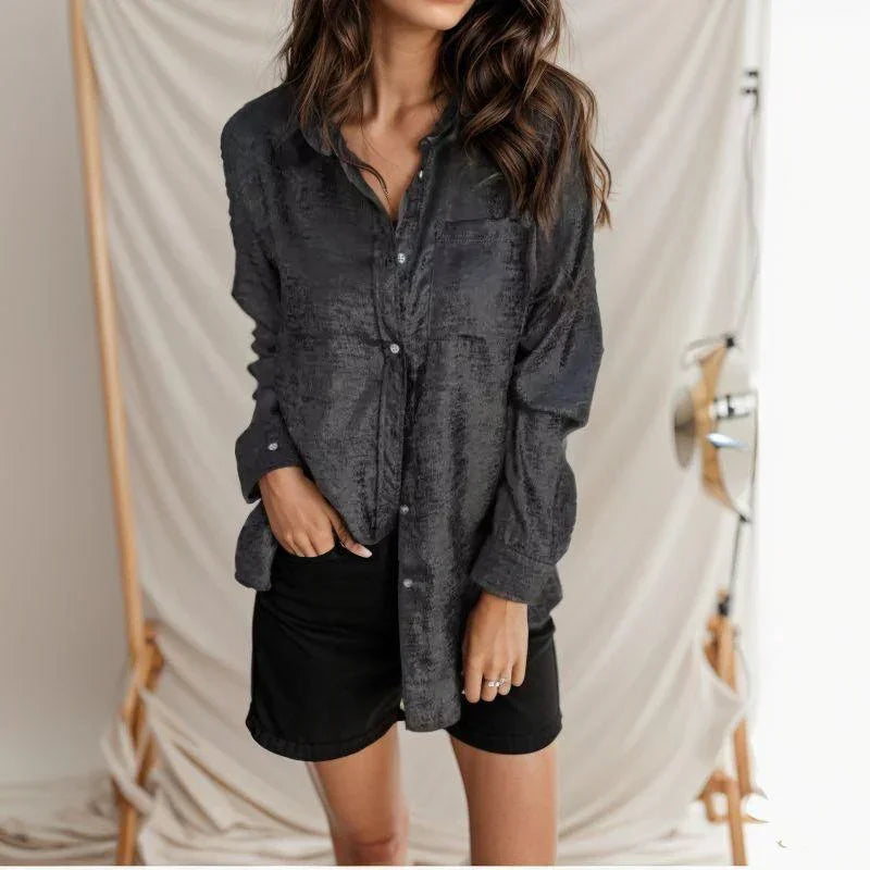 Camisa Las Vegas™ em Tecido Metalizado Luminoso / Sofisticação e Brilho para Encantar em Qualquer Ocasião!