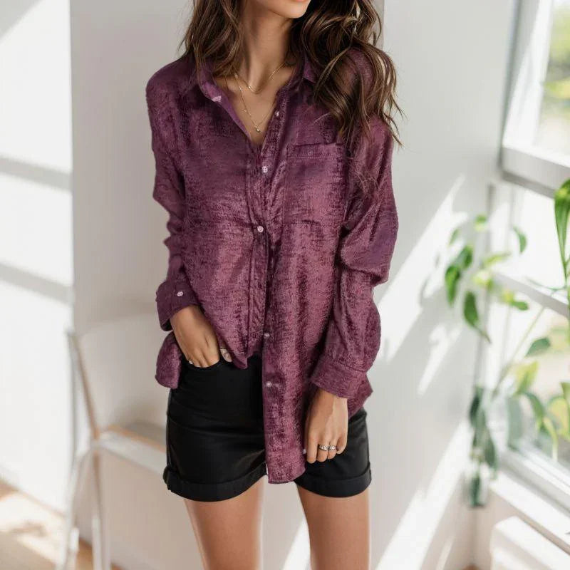 Camisa Las Vegas™ em Tecido Metalizado Luminoso / Sofisticação e Brilho para Encantar em Qualquer Ocasião!