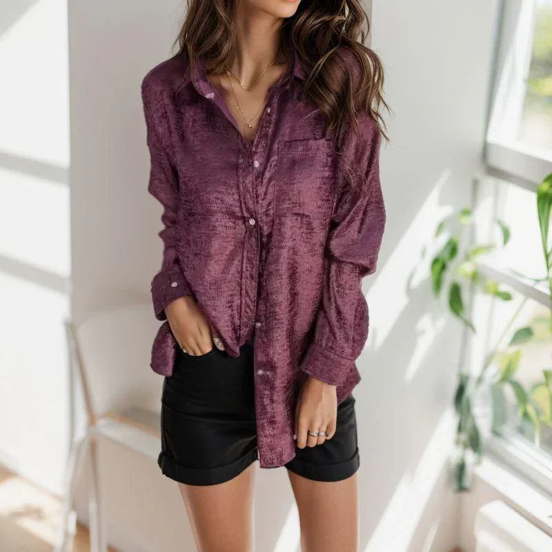 Camisa Las Vegas™ em Tecido Metalizado Luminoso / Sofisticação e Brilho para Encantar em Qualquer Ocasião!