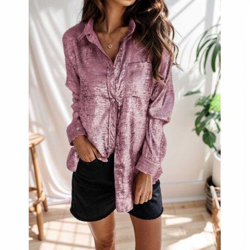 Camisa Las Vegas™ em Tecido Metalizado Luminoso / Sofisticação e Brilho para Encantar em Qualquer Ocasião!