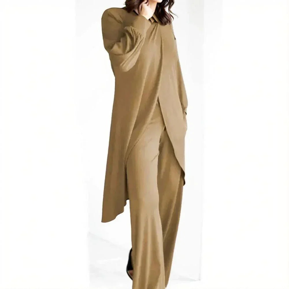 Conjunto Yasmin™ em Malha Viscoelástica com Blusinha Oversize / Conforto e Elegância Inspirados no Estilo Turco!