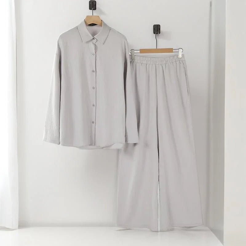 Conjunto Victoire™ em Linho de Algodão com Design Atemporal / Sofisticação e Conforto Para Um Estilo Inigualável!