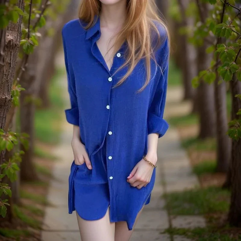 Conjunto Paloma™ em Malha de Algodão com Camisa Oversized e Shorts Soltinho / Leveza e Sofisticação para Todas as Ocasiões!