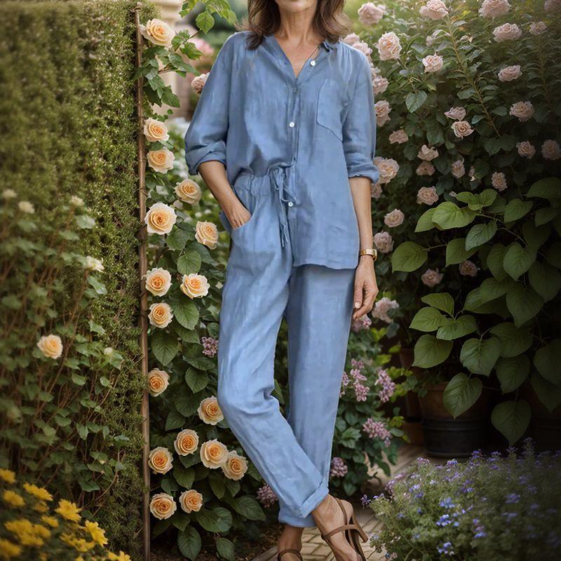 Conjunto Lévina™ em Linho de Algodão com Modelagem Soltinha / Leveza e Elegância para Quem Sabe se Destacar!