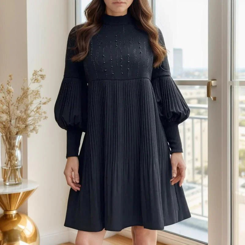 Vestido Mon Amour™ com Mangas Bufantes e Brilho Discreto / Um Encanto Clássico com Toques de Luxo!