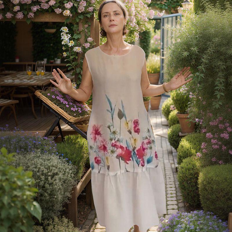 Vestido Jasmine™ em Algodão Leve com Estampa Floral e Barra Fluída / A Delicadeza que Abraça Seu Estilo com Sofisticação!