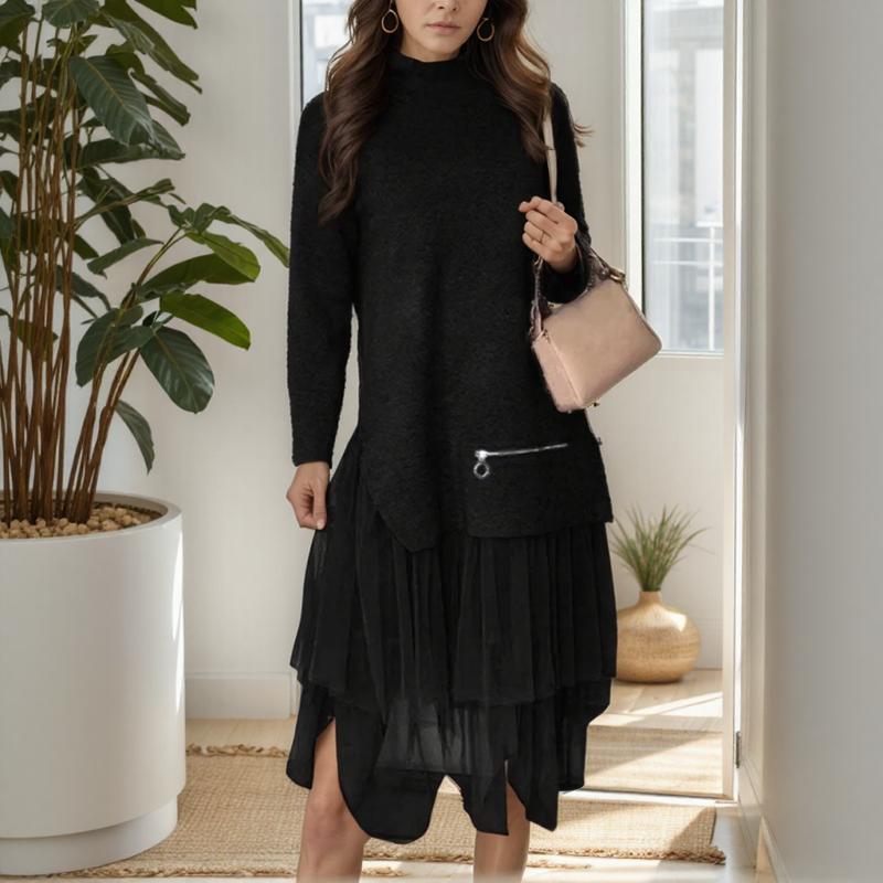 Vestido Londres™ com Saia de Tule e Detalhe de Zíper / Delicadeza e Modernidade em uma Peça Exclusiva!