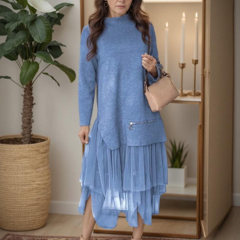 Vestido Londres™ com Saia de Tule e Detalhe de Zíper / Delicadeza e Modernidade em uma Peça Exclusiva!