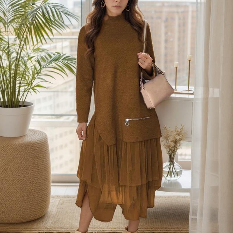 Vestido Londres™ com Saia de Tule e Detalhe de Zíper / Delicadeza e Modernidade em uma Peça Exclusiva!